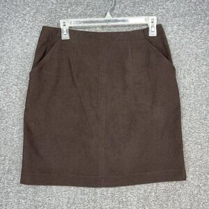 Smooth Skirt Women's 12 Brown Pencil Straight Knee Length Stretch Dark Academia